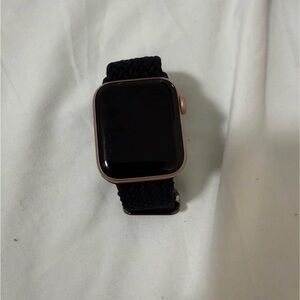 Apple Watch Rose Gold Case with Black Braided Band